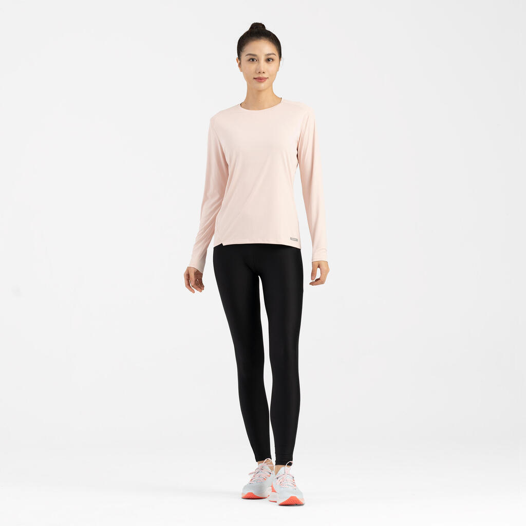 Camiseta manga larga  protección solar UV para Mujer Kalenji  - Rosado