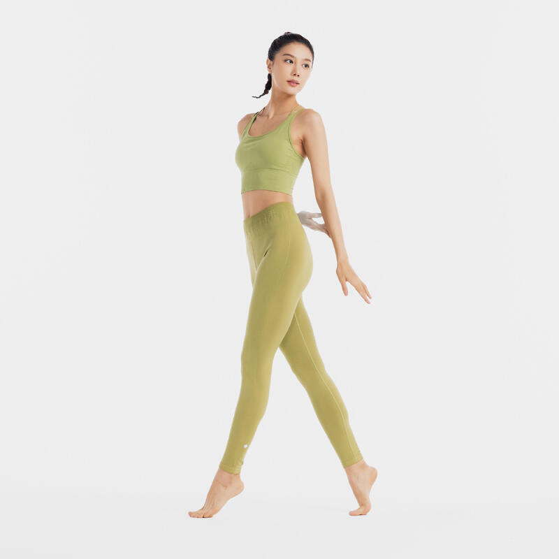 Long Yoga Sports Bra - Olive Green