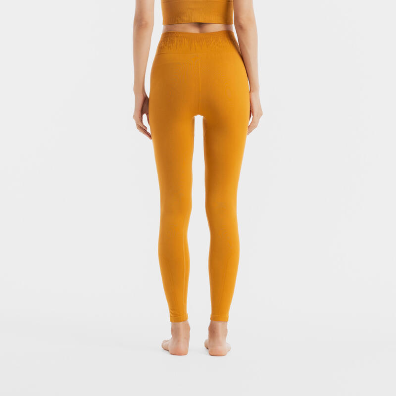 Seamless Long Yoga Leggings - Ochre