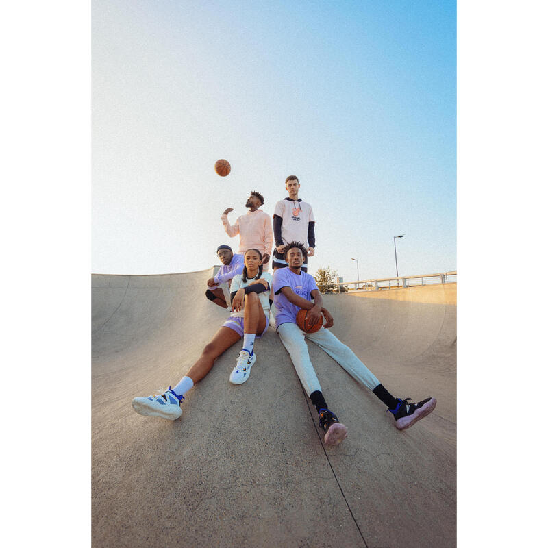 男女通用籃球 T 恤 900 AD - NBA 熱火隊/粉紅色