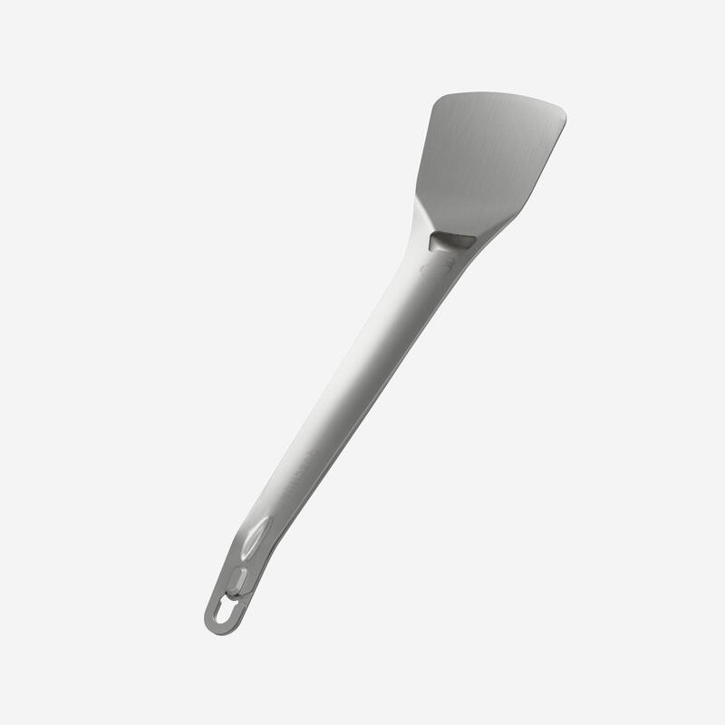 Kit 2 ustensiles en acier inoxydable, spatule-fourche, pour le camping