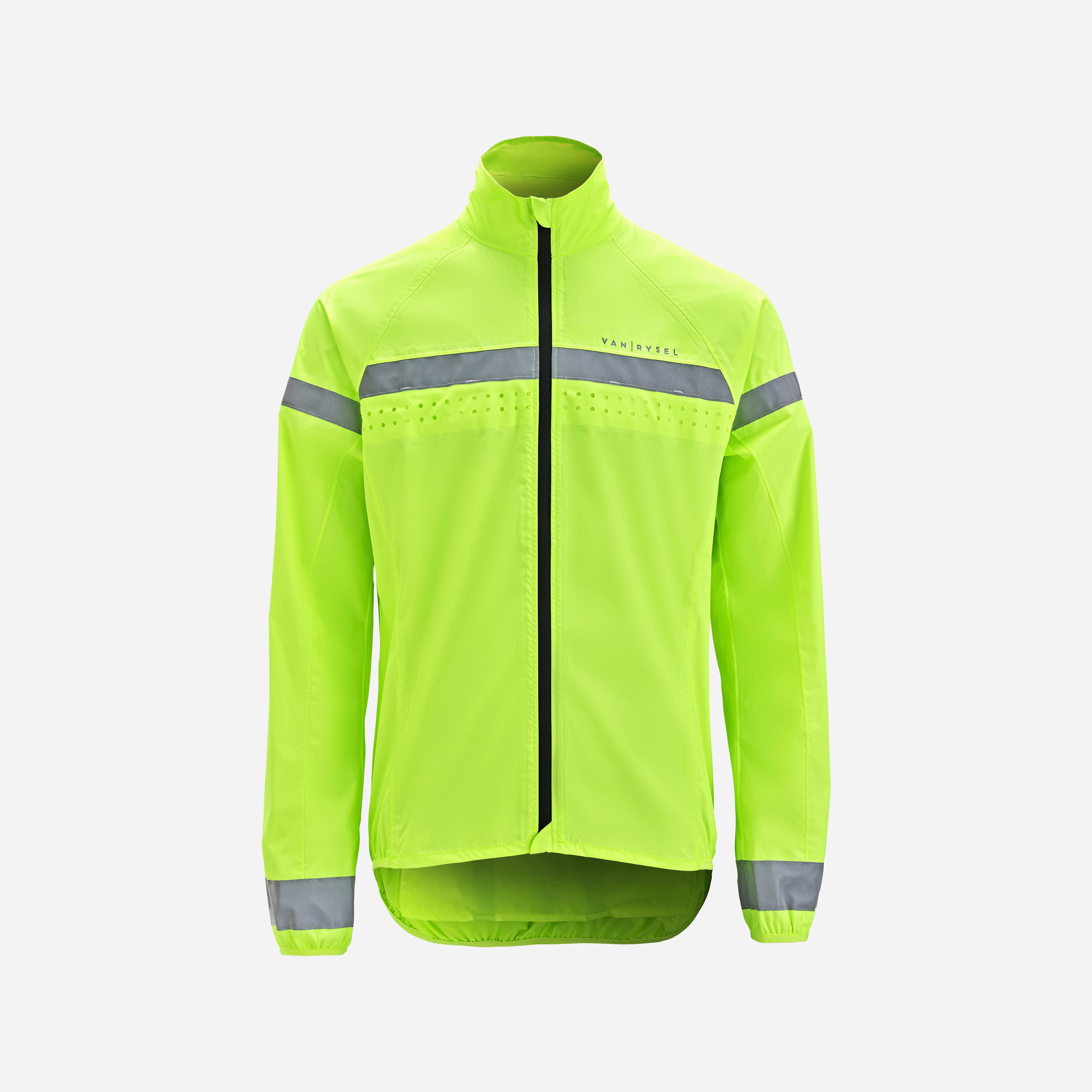 Men's Long-Sleeved Showerproof Road Cycling Jacket RC 120 Visible EN11353 1/6