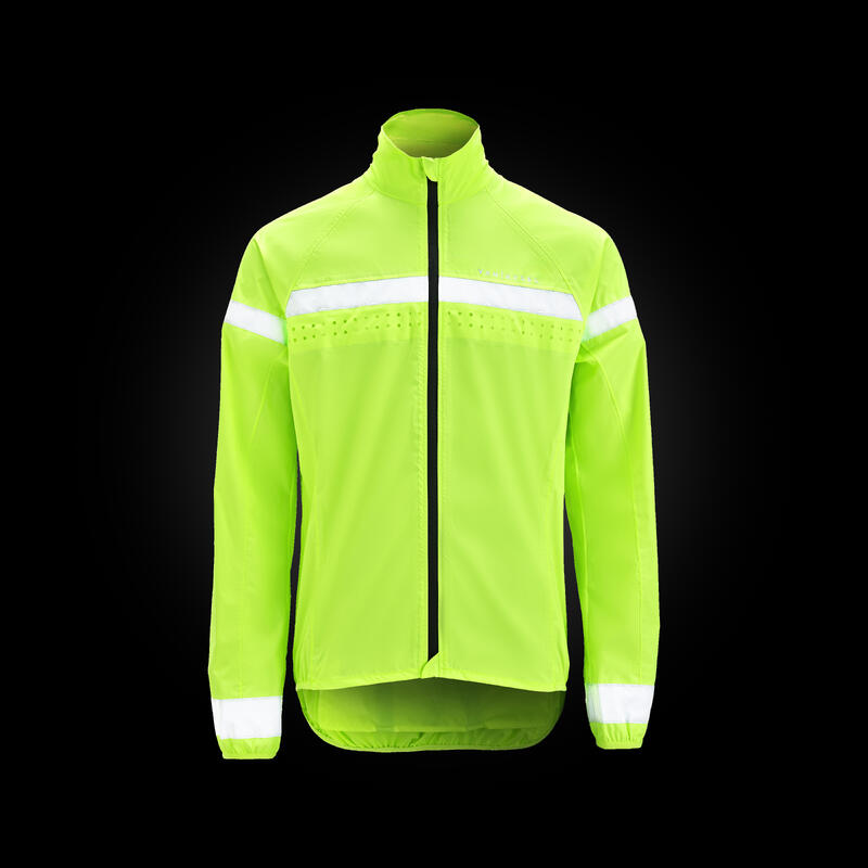 Chaqueta Ciclismo Carretera RC120 Hombre Visible EN 11353 Manga Larga Lluvia