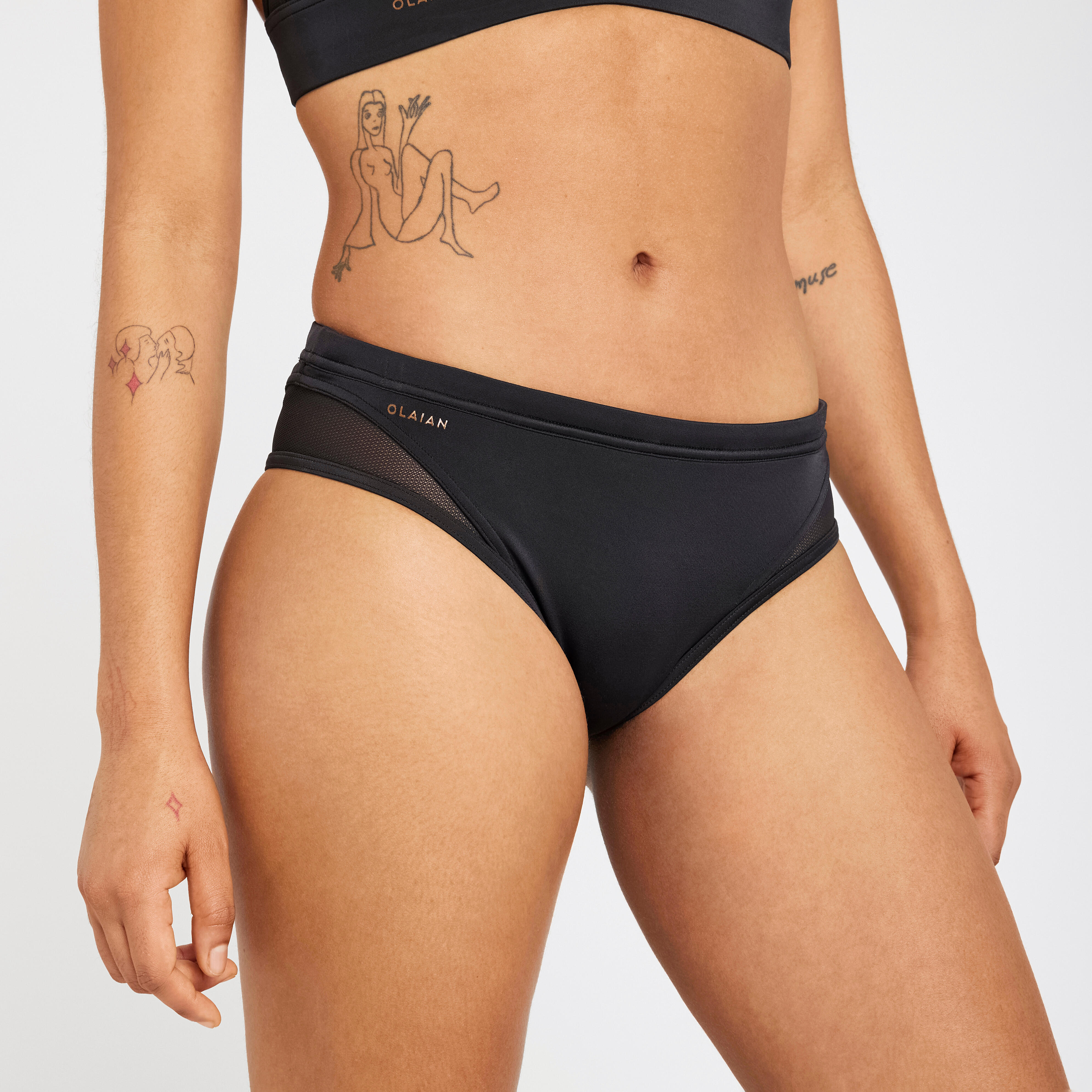 Cueca de bikini de surf mulher - savana preto