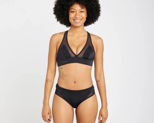 Haut de maillot de bain brassière de surf femme dos réglable isa noire