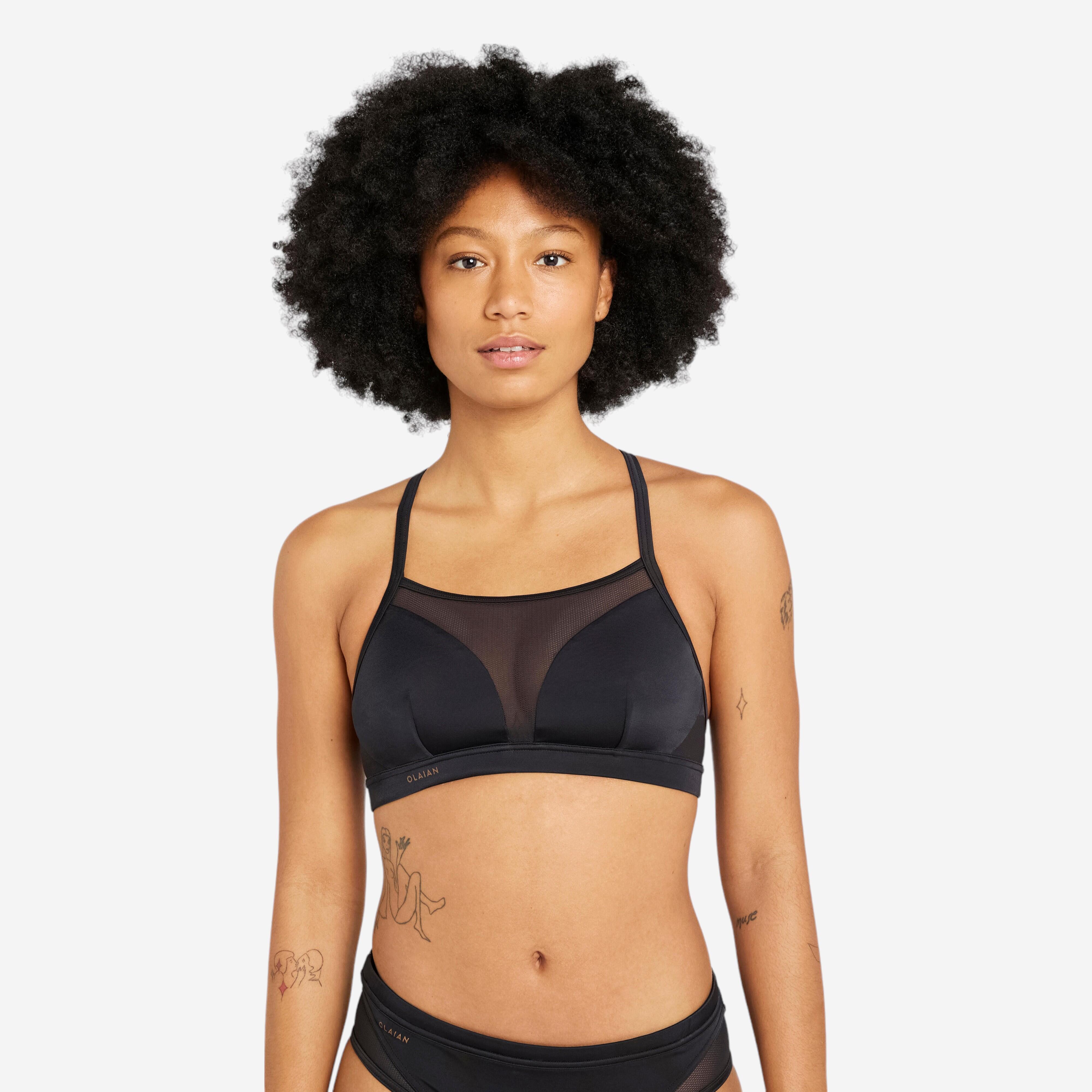 Olaian - Haut De Maillot De Bain Brassière Femme - Elise Noir - Haut De Maillot De Bain (bikini) - Surf Bodyboard Ski Nautique - Noir - 95c -