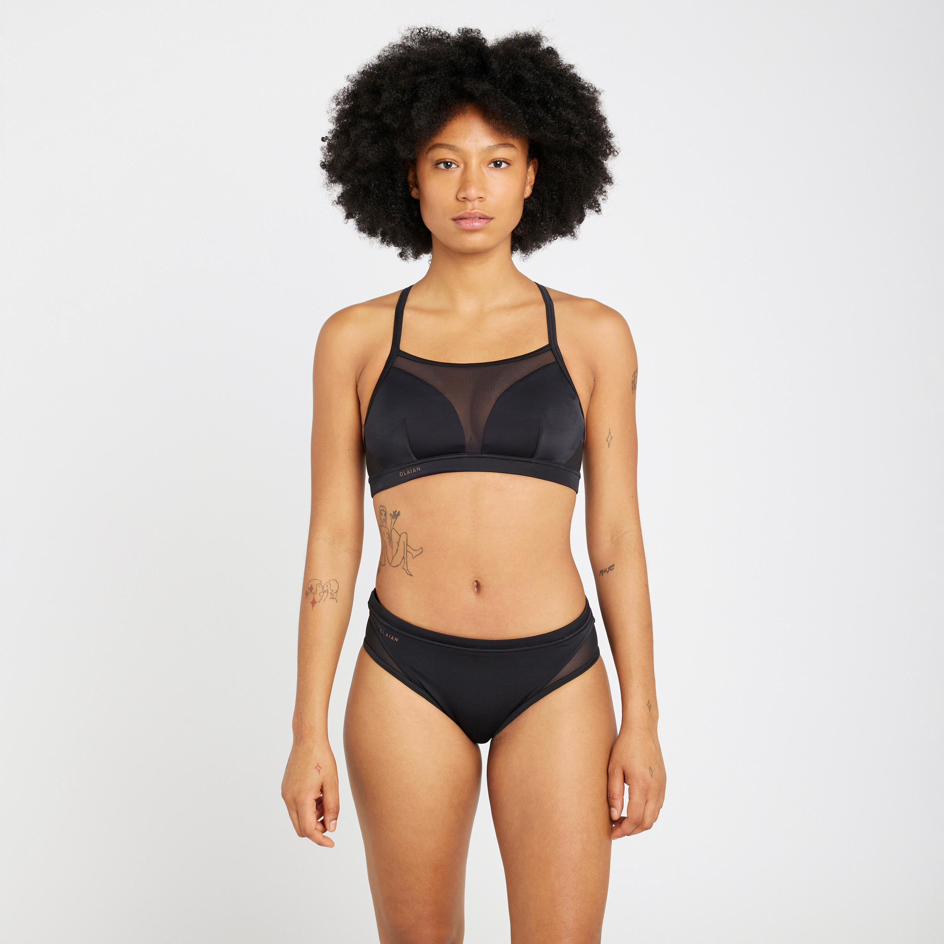 Bikinitop voor dames surfen Elise zwart 2/5