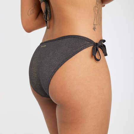 Women's tie-side bikini bottoms - Sofy spangled black