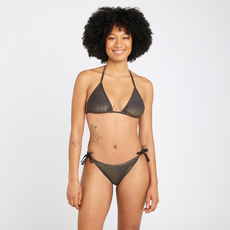 Bas de maillot de bain culotte nouée Femme - Sofy noir pailleté