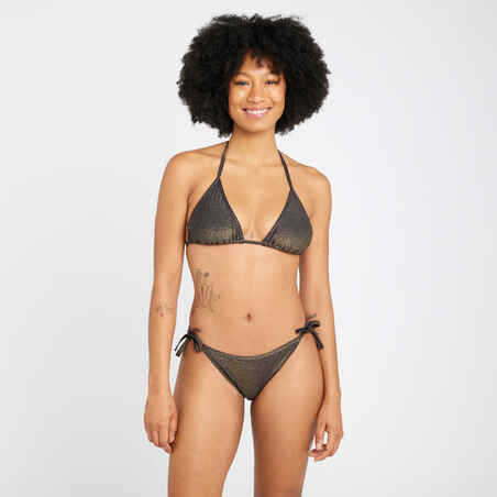 Women's tie-side bikini bottoms - Sofy spangled black