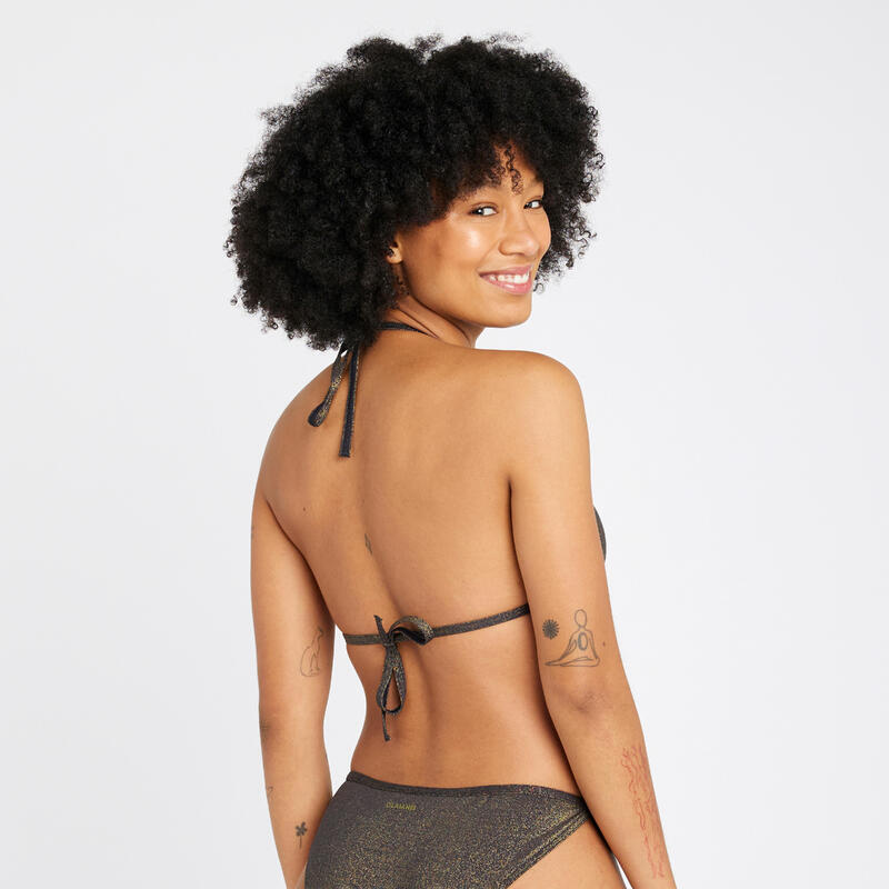 Haut de maillot de bain triangle Femme - Mae noir pailleté