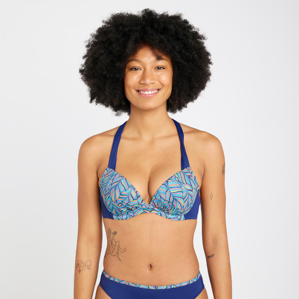 Haut de maillot de bain push up femme - elena foly turquoise