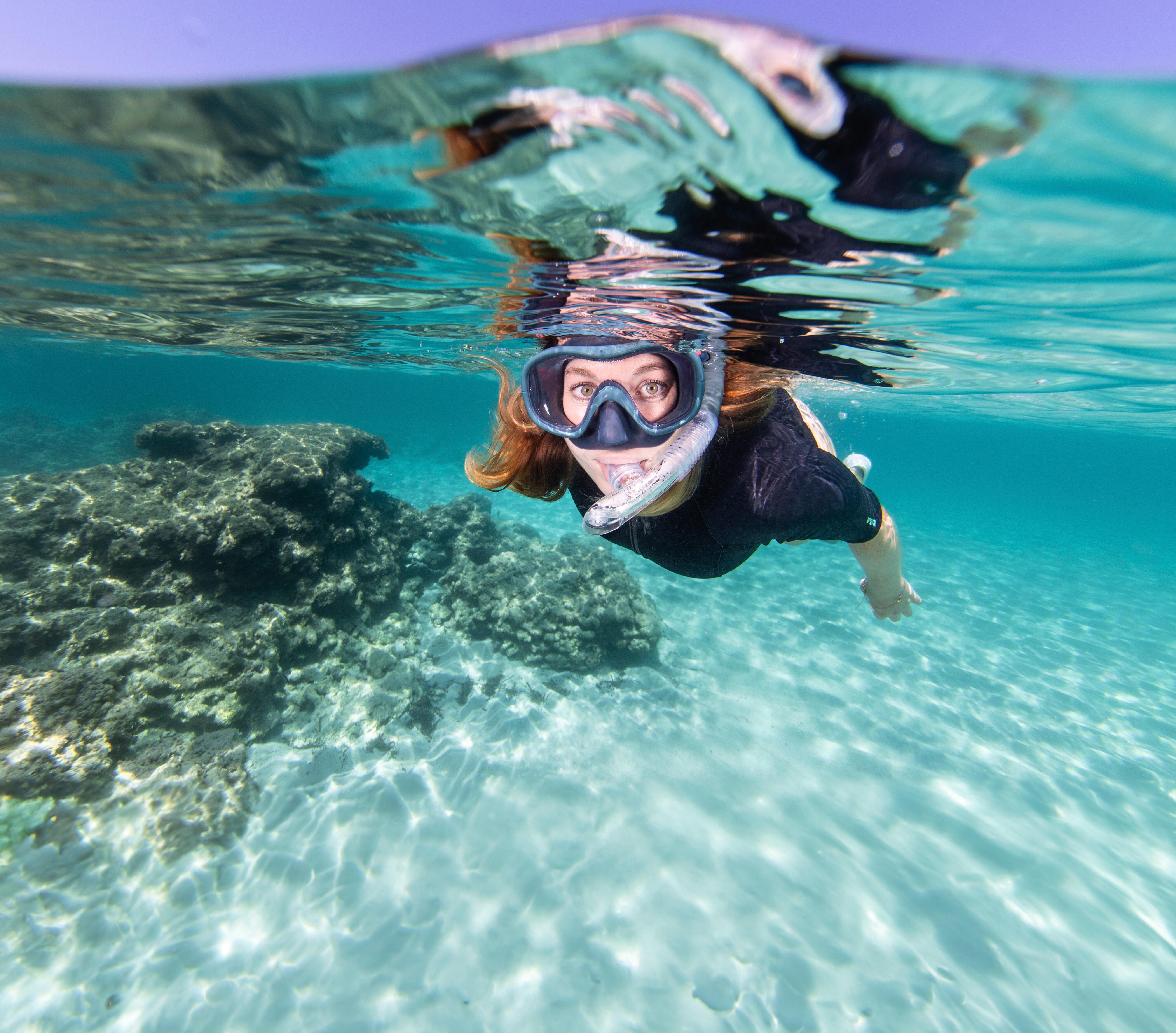 Adult Diving snorkel with Valve - 100 Grey