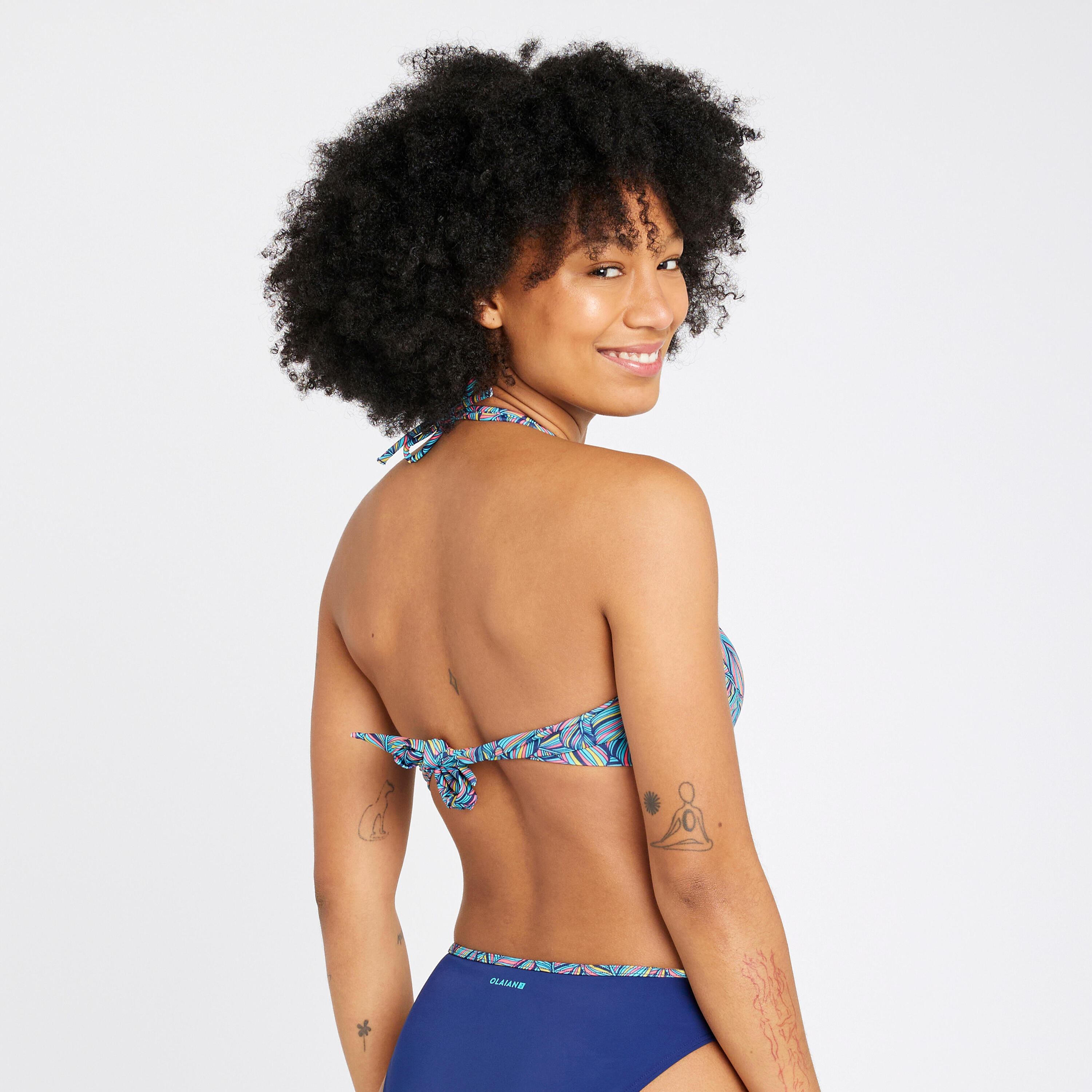 Women's briefs swimsuit bottoms - Nina foly blue 4/4