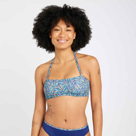 
      Top de bikini de surf estilo bandeau turquesa para mujer Laura Foly
  