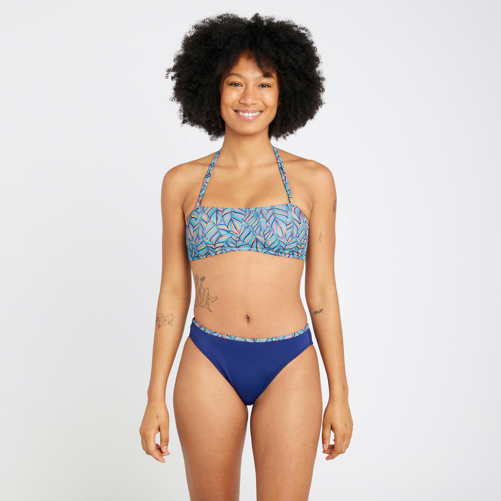 Top de bikini de surf estilo bandeau turquesa para mujer Laura Foly