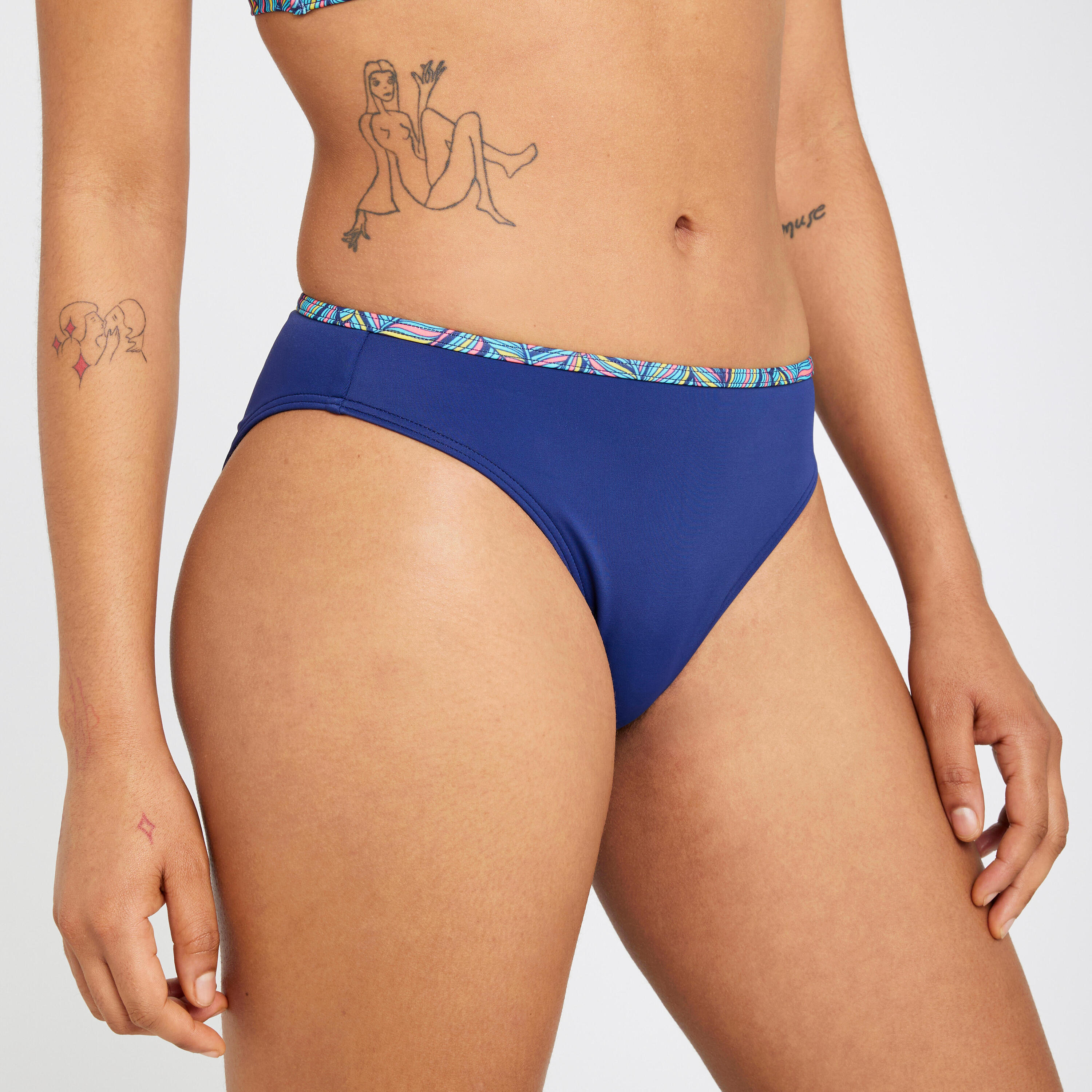 Women's briefs swimsuit bottoms - Nina foly blue 2/4