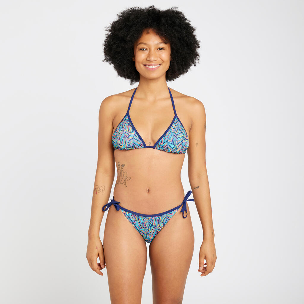 Women's Triangle Bikini Top - Mae Foly Turquoise