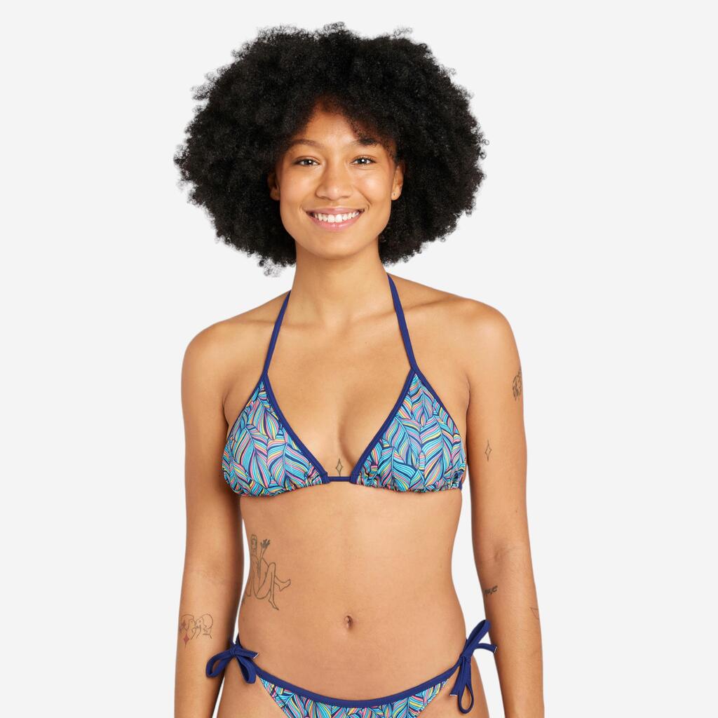 Women's Triangle Bikini Top - Mae Foly Turquoise