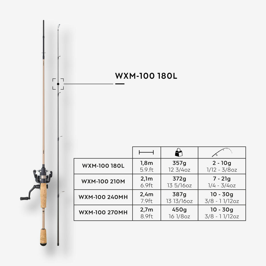 Štap s mašinicom za ribolov WXM 100 1,80 m L (2–10 g)