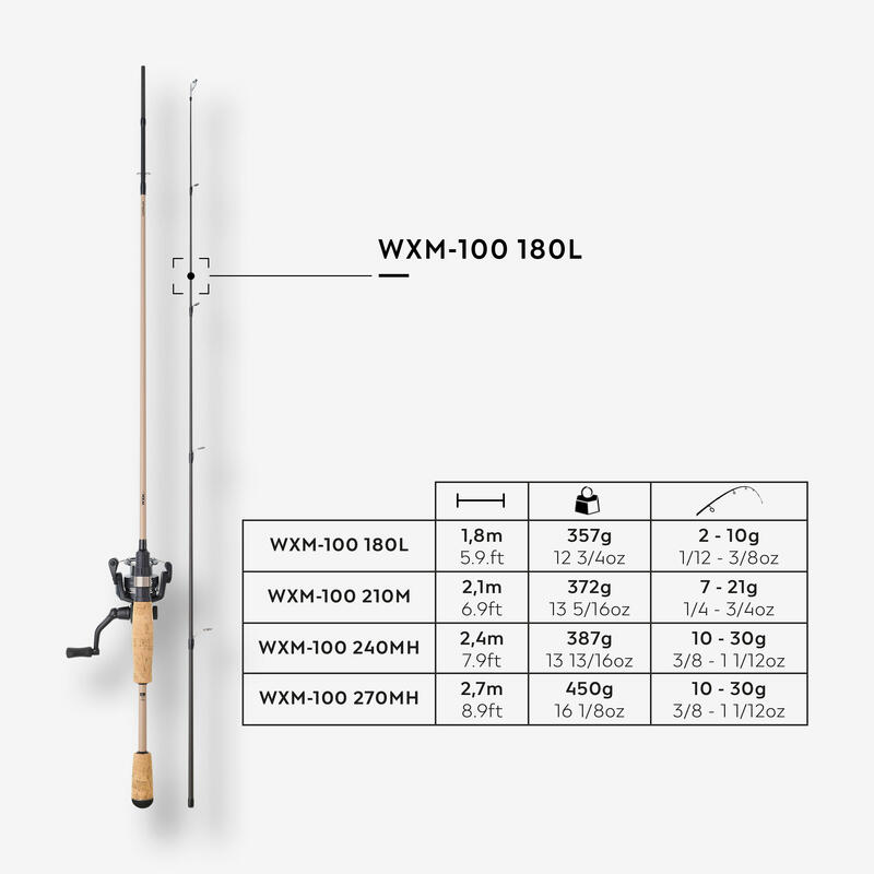 Angelcombo Spinnfischen WXM 100 1,80 m L (2-10 g) 