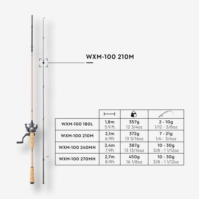 ENSEMBLE PECHE AU LEURRE - WXM 100 2.10m M (7-21G)