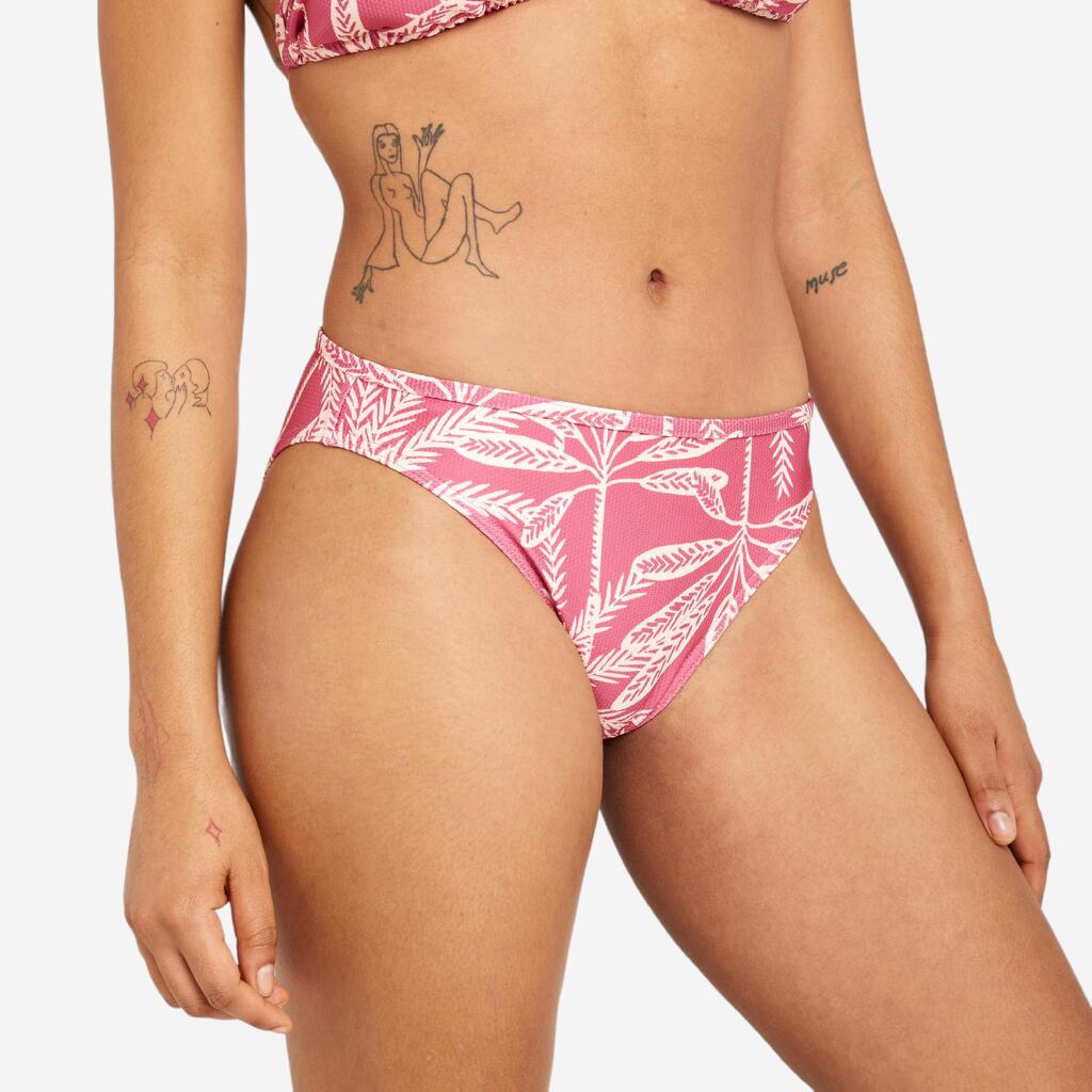 Women's swimsuit bottoms textured briefs - Nina palmer pink