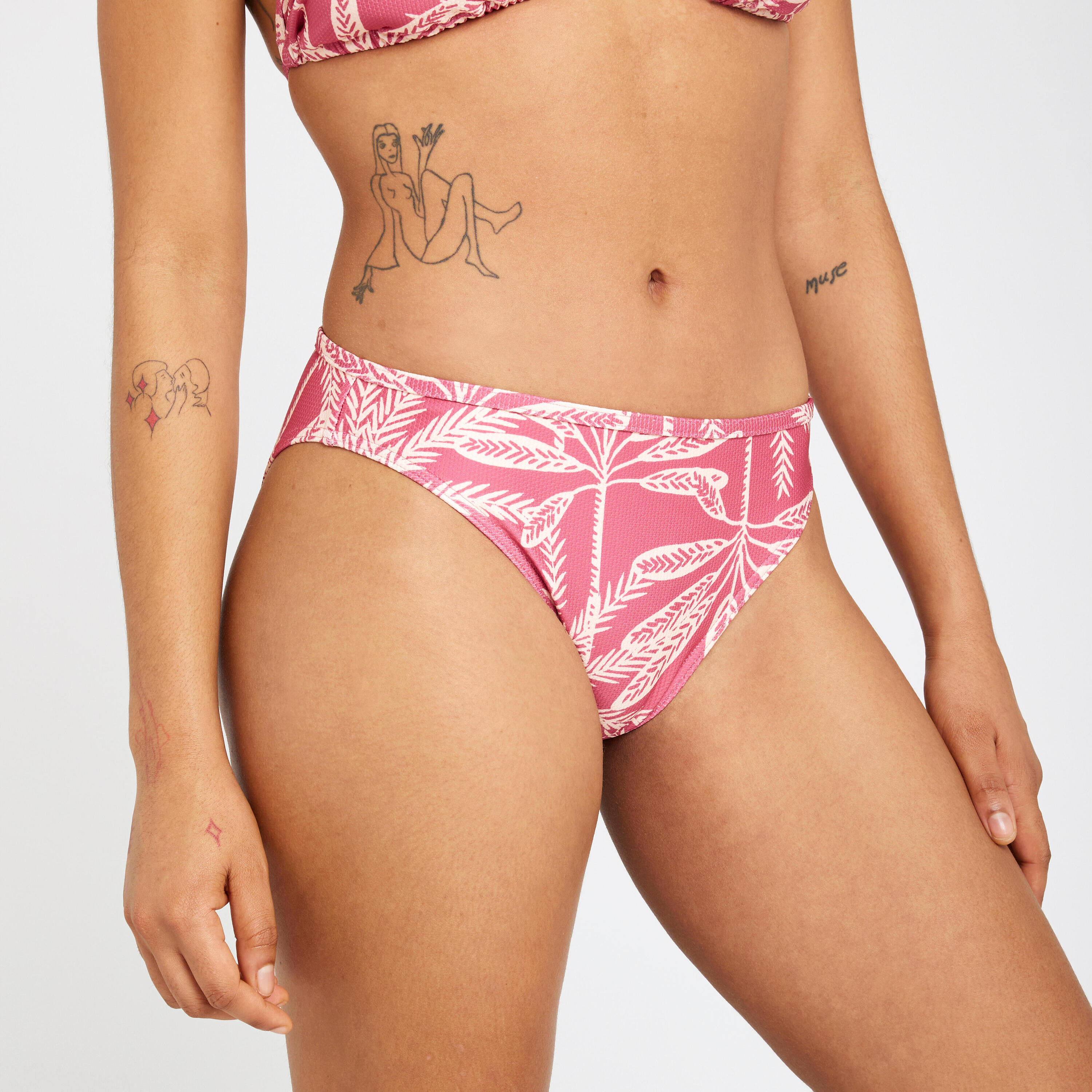 OLAIAN Women's swimsuit bottoms textured briefs - Nina palmer pink
