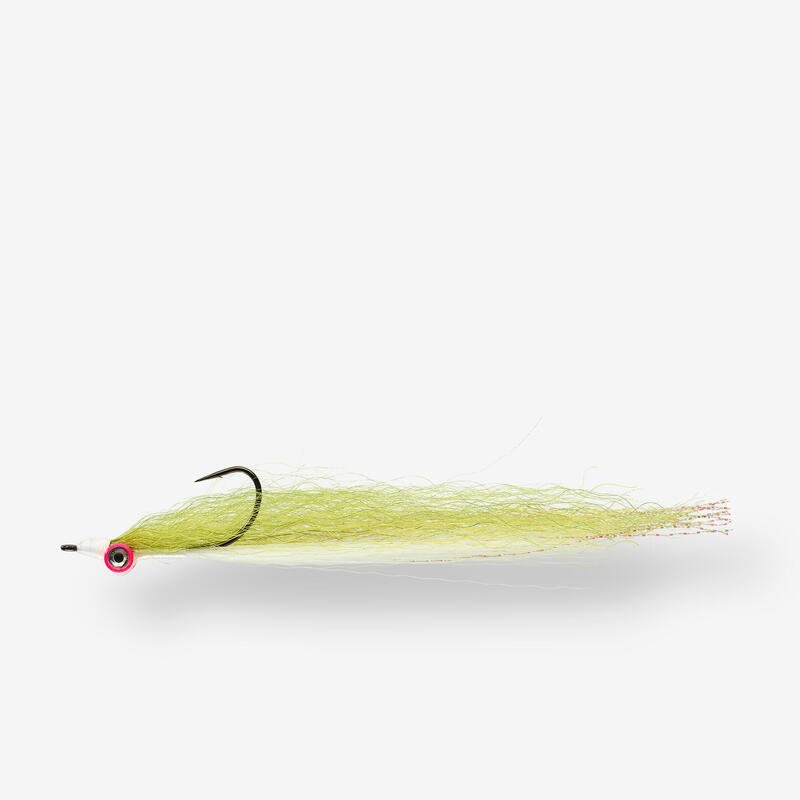 Streamer de Pesca a Predadores Predator HRK60 Branco/Verde-Limão