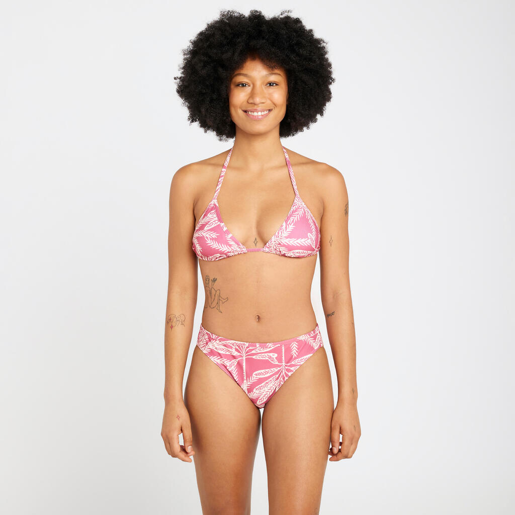Women's textured triangle swimsuit top - Mae palmer pink