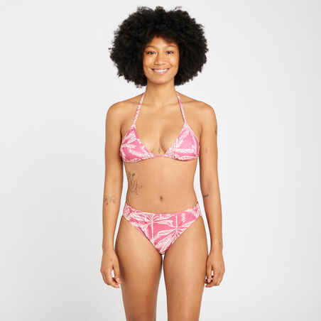 Women's textured triangle swimsuit top - Mae palmer pink