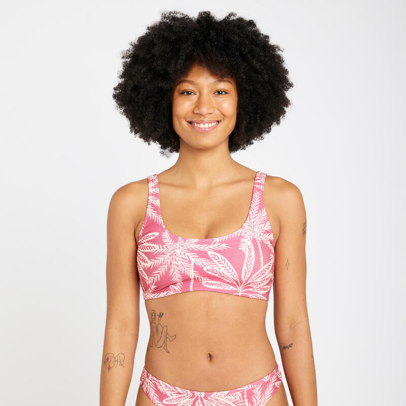 Top de bikini texturado mulher - Aurely paisley rosa