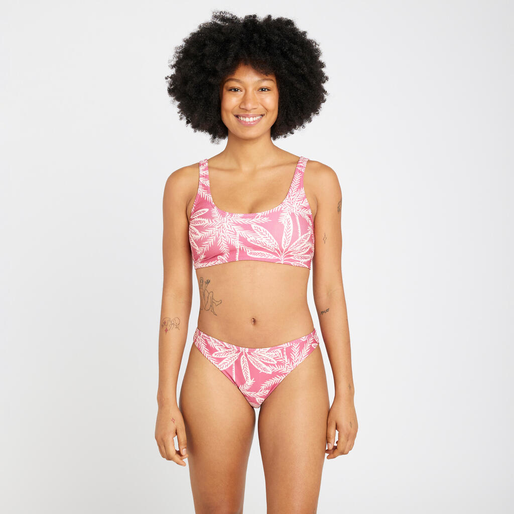 Bikini-Oberteil Bustier Damen texturiert - Aurely Palmer rosa