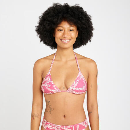 Bikiniöverdel triangel stretch Mae Dam palmer rosa