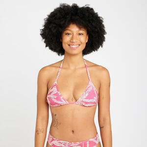 Top Bikini Mujer Triángulo texturizado palmer rosa