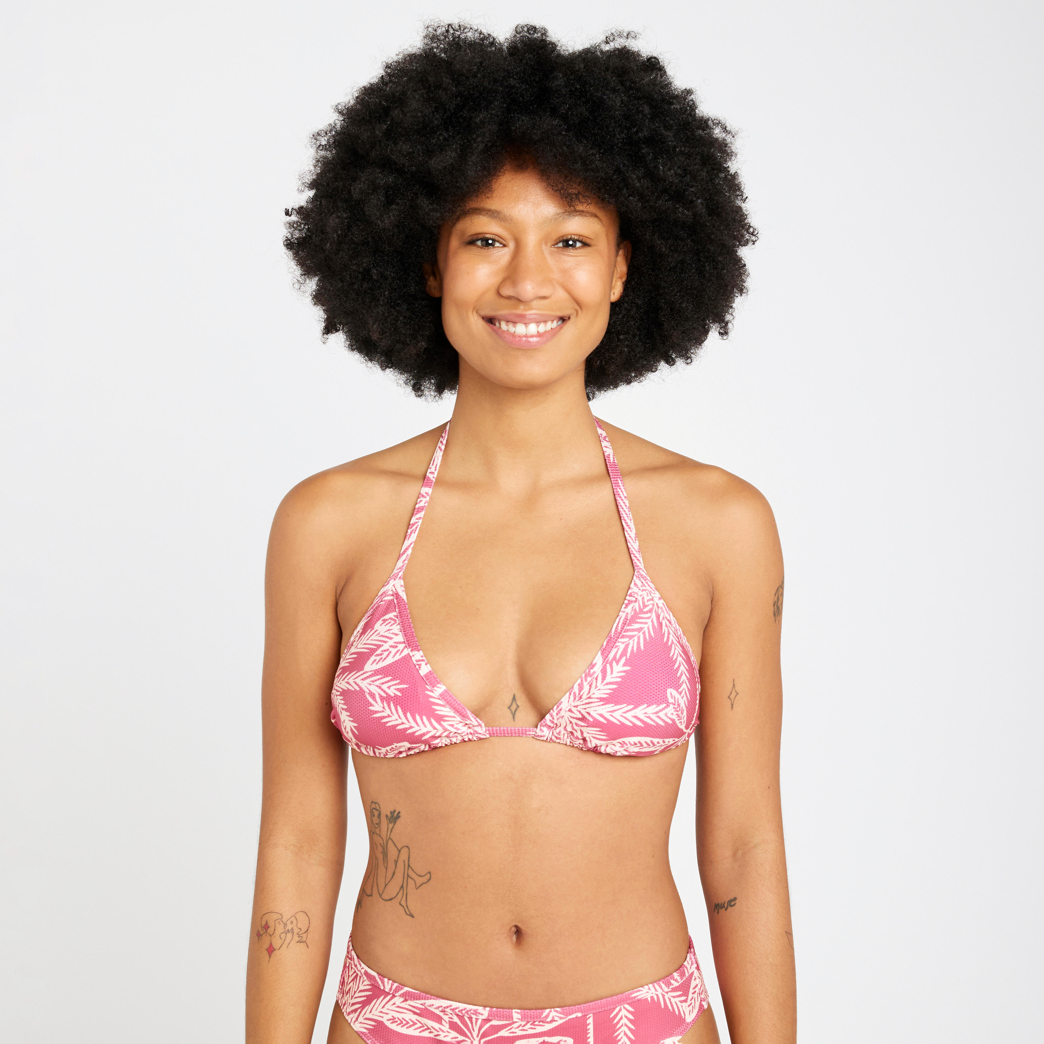 OLAIAN Bikini-Oberteil Triangel Damen texturiert Mae Palmer rosa DE 36 / FR 38