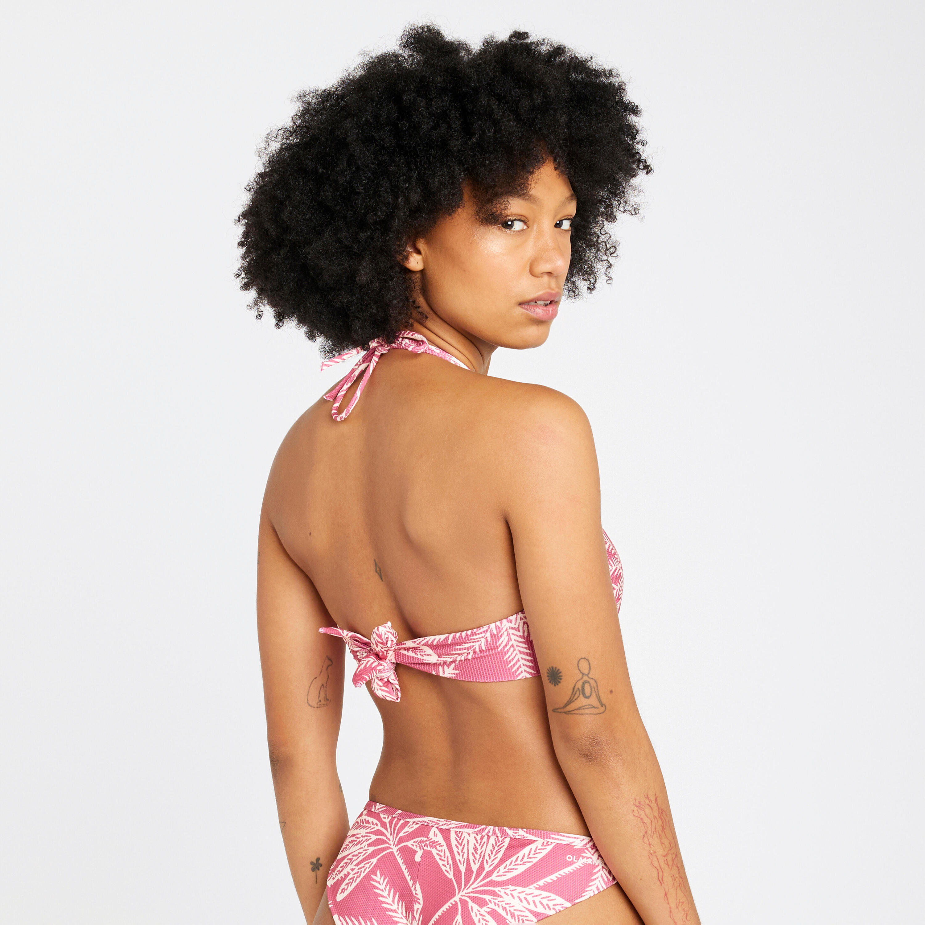 Haut de maillot de bain bandeau texturé Femme - Laura palmer rose 2/4