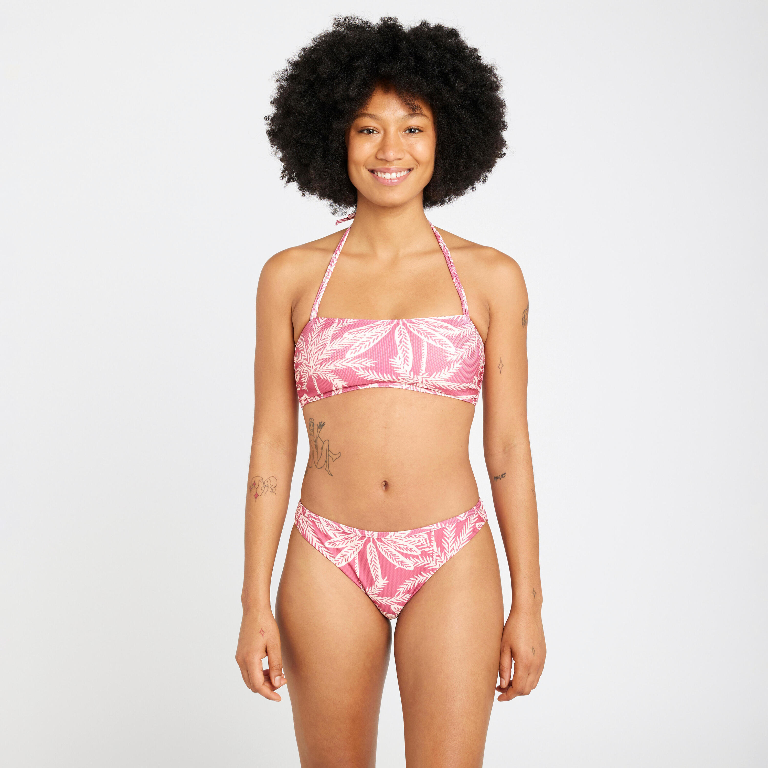 Haut de maillot de bain bandeau texturé Femme - Laura palmer rose 4/4