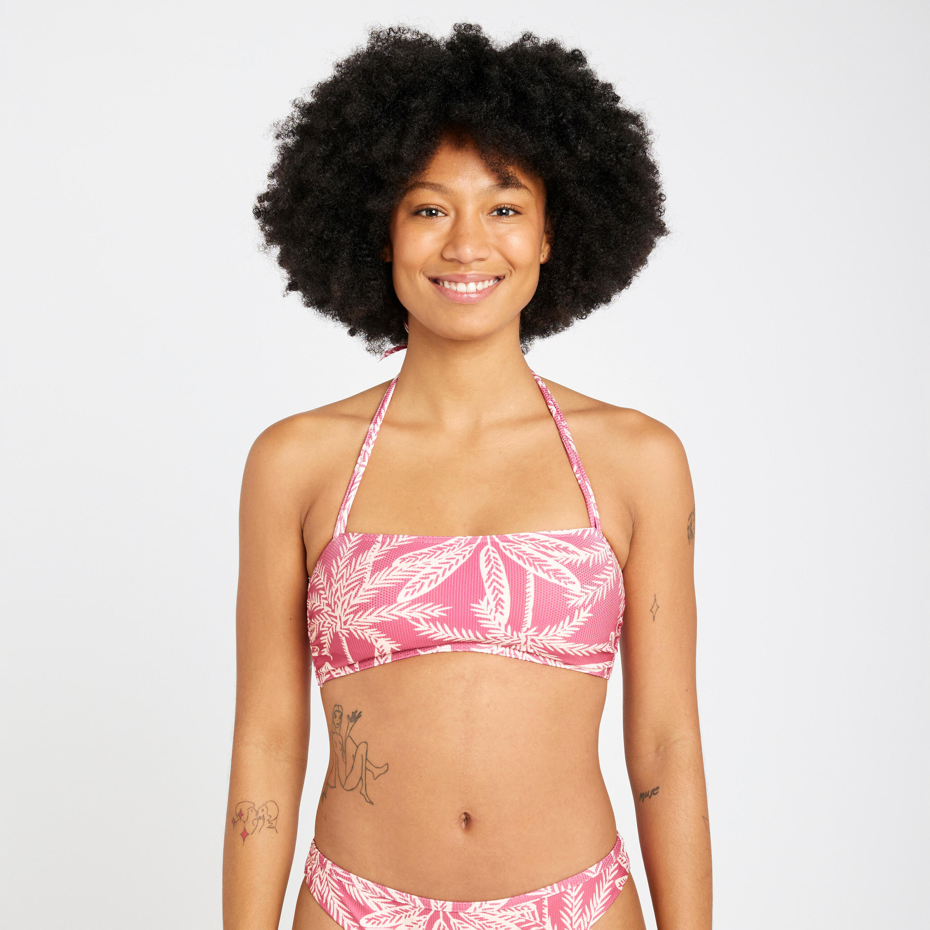 OLAIAN Top Bikini Bandeau Laura Palmer Mujer Rosa Texturizado