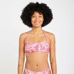 Bikinitop met textuur voor dames bandeau Laura palmer roze