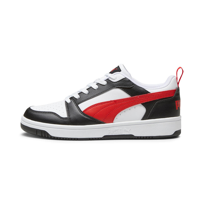 Zapatillas Deportivas Caminar Puma Rebound V6 Low Hombre Blanco Rojo