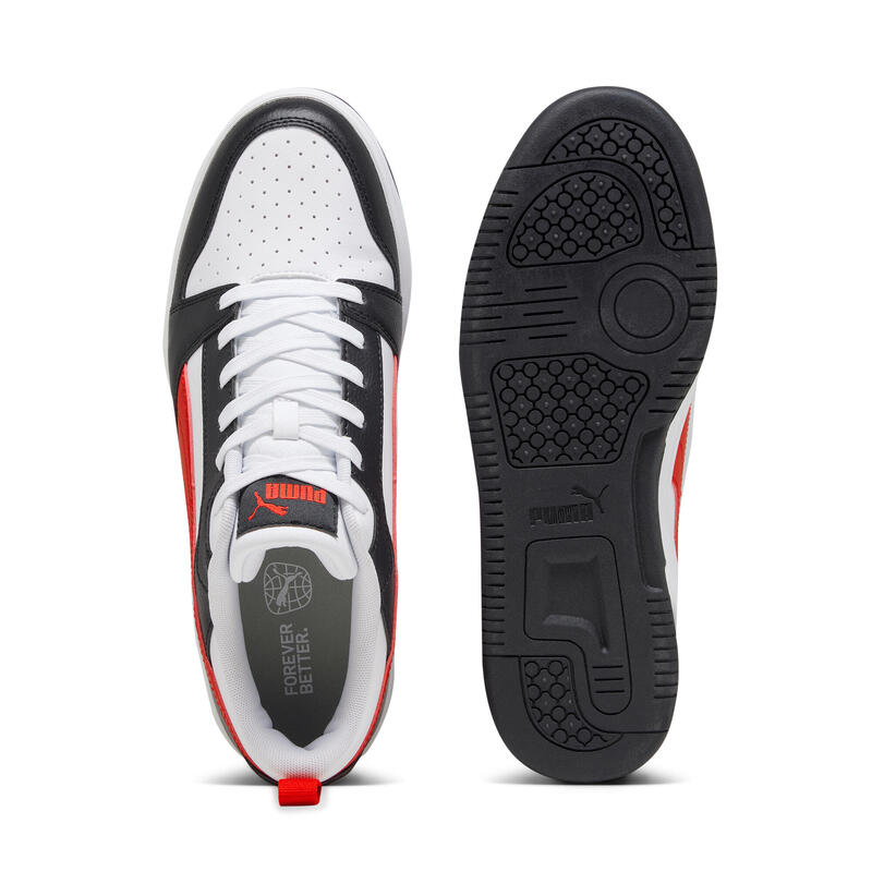 Scarpe camminata uomo PUMA REBOUND V6 LOW bianco-rosso