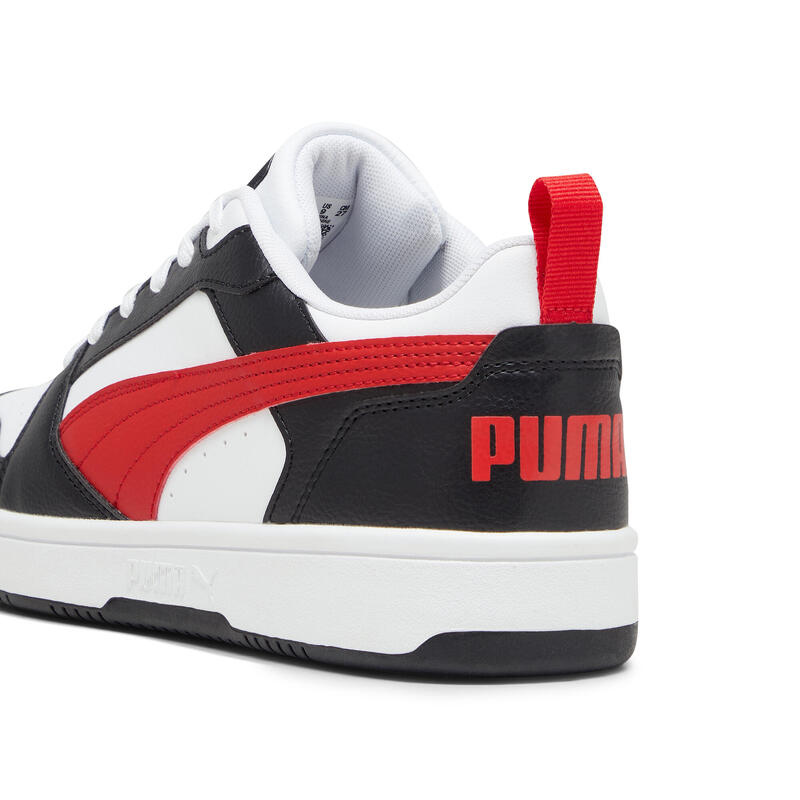 Zapatillas Caminar Puma Rebound V6 Low Hombre Blanco Rojo