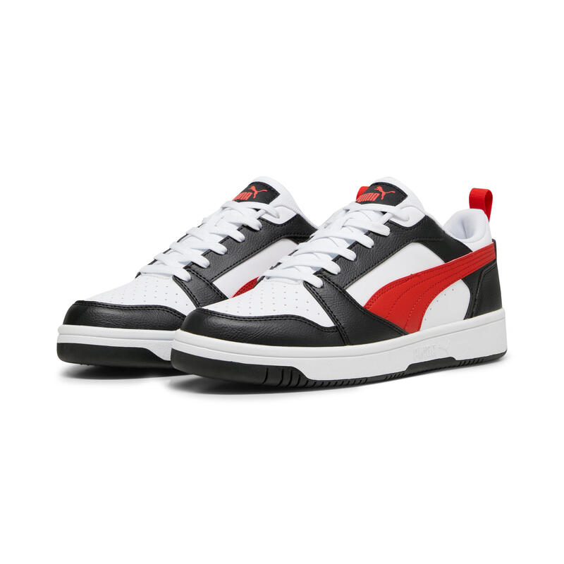 BASKETS DE MARCHE HOMME PUMA REBOUND V6 LOW BLANC ROUGE