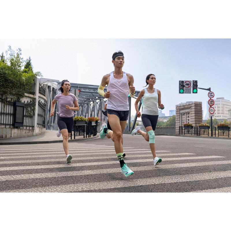 Șort alergare 2 în 1 - KIPRUN Run 500 Confort Negru Bărbați