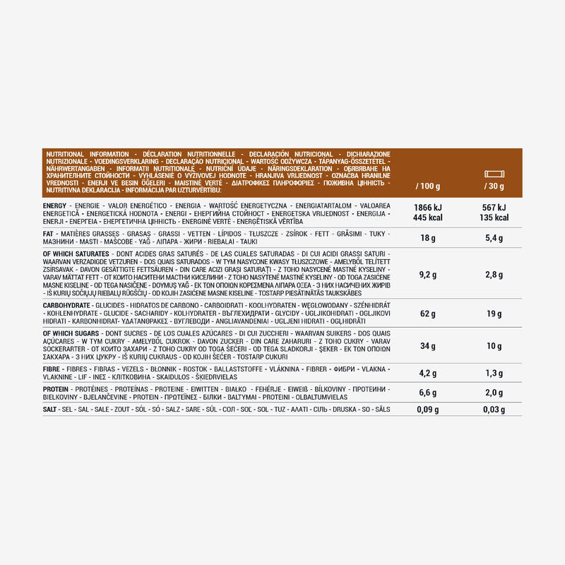 Müzliszelet, bio,  csokoládéval bevont,  6 db