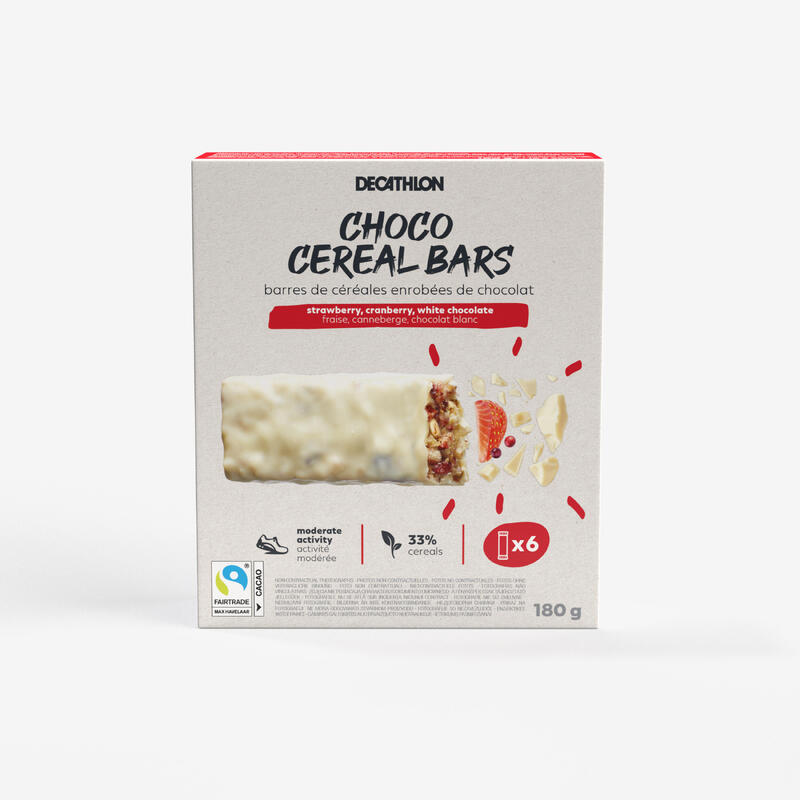 BARRE DE CEREALES ENROBEE X6 CHOCOLAT BLANC & FRUITS ROUGES