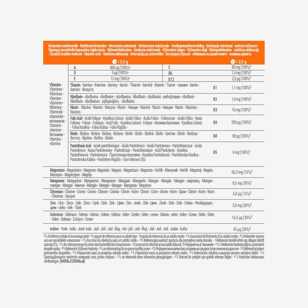 Multivitamiinid, suhkruvaba looduslik apelsinimaitse, 30 tabletti