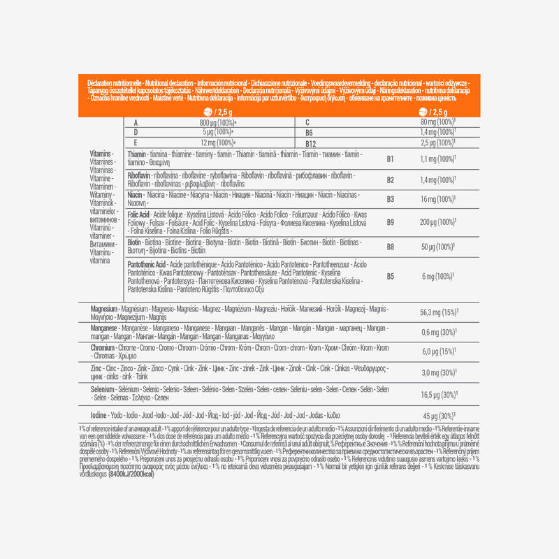 Multivitaminas e Aroma Natural de Laranja sem Açúcar 30 Comprimidos