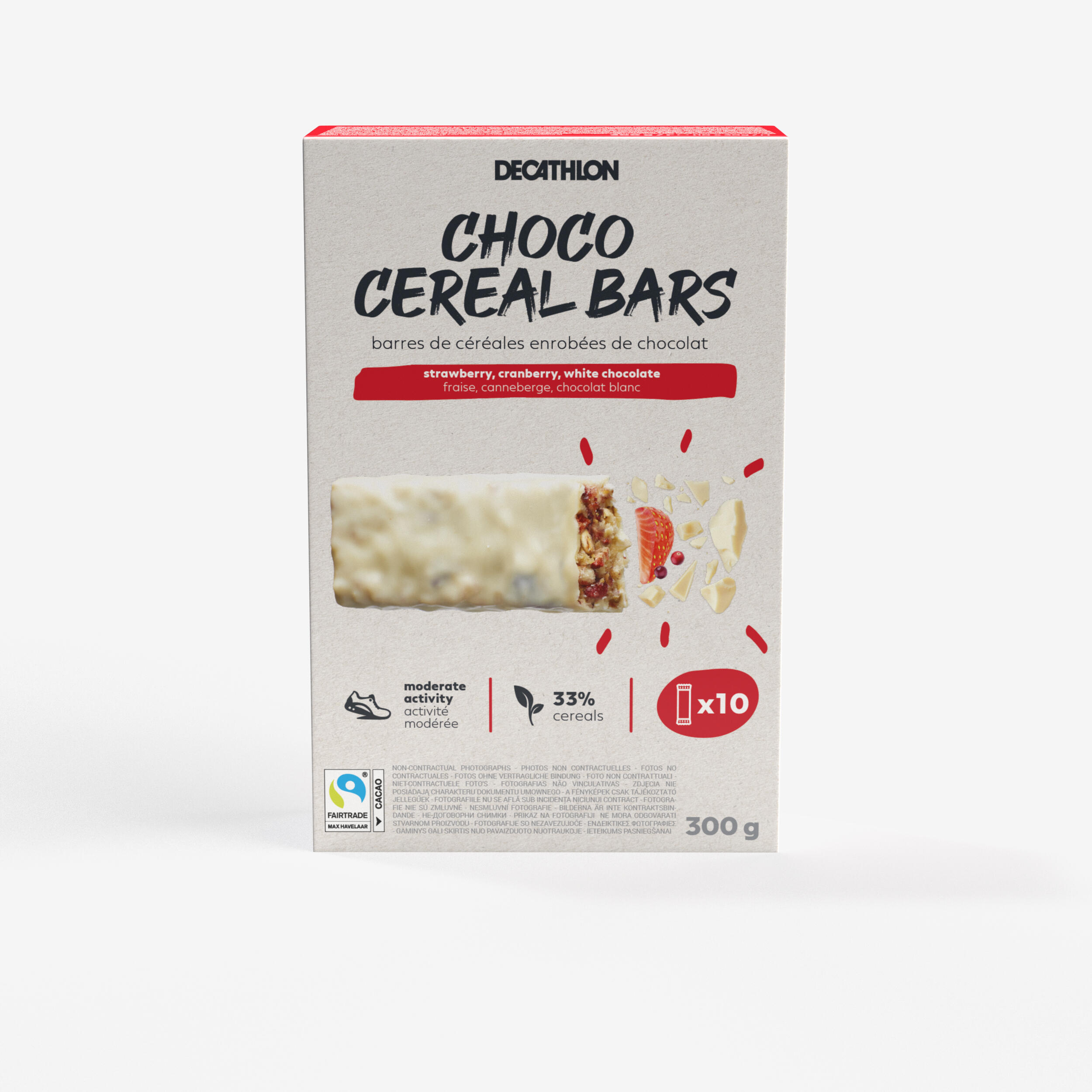 COATED CEREAL BAR X10 WHITE CHOCOLATE &AMP; RED FRUITS